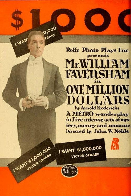 One Million Dollars 1915 official movie poster