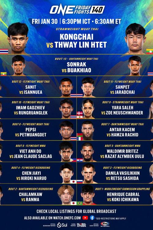 ONE Friday Fights 140: Kongchai vs. Thway Lin Htet 2026 official movie poster