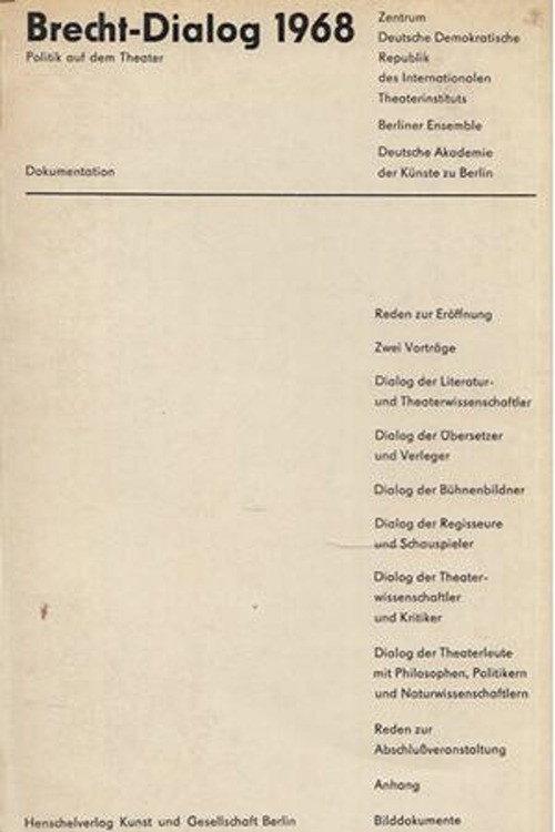 Brecht Dialog 1968 official movie poster