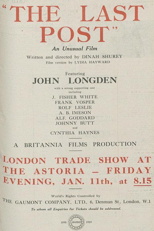 The Last Post 1929 official movie poster