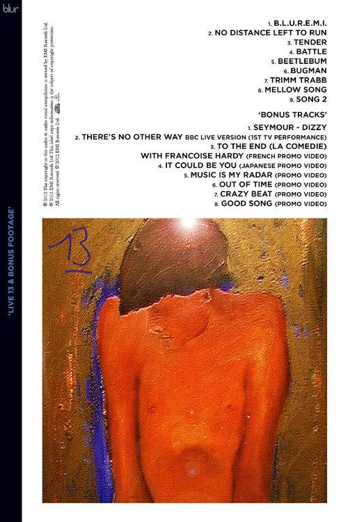 Blur: Live 13 & Bonus Footage 1999 official movie poster