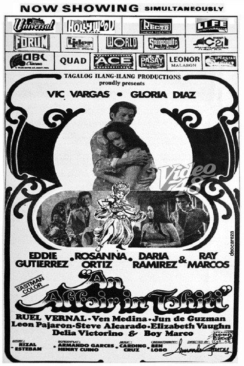 An Affair in Tahiti 1975 official movie poster