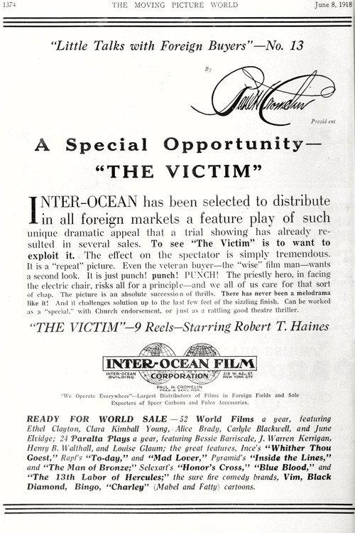 The Victim 1920 official movie poster