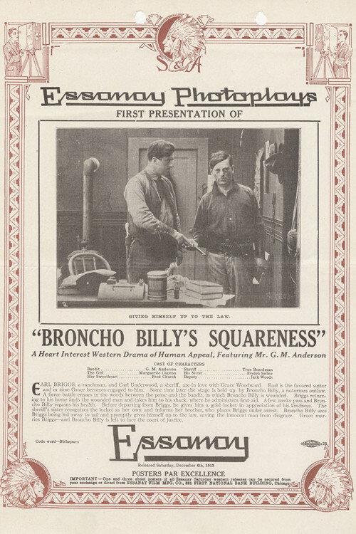 Broncho Billy's Squareness 1913 official movie poster