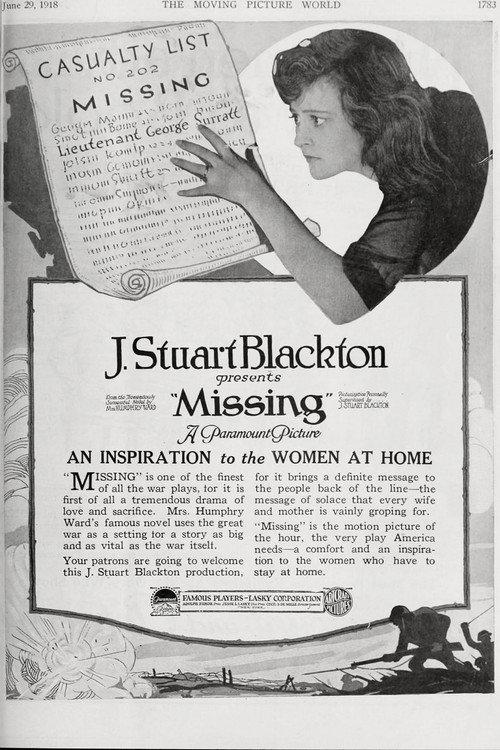 Missing 1918 official movie poster