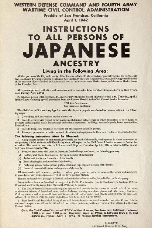 Japanese Relocation 1942 official movie poster