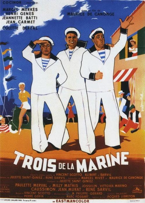 Trois de la marine 1957 official movie poster