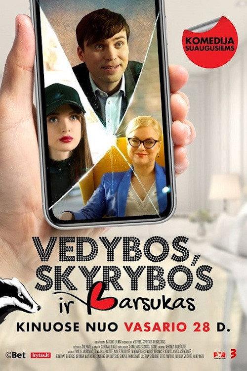 Vedybos, skyrybos ir barsukas 2020 official movie poster
