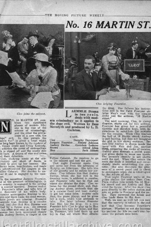 No. 16 Martin Street 1916 official movie poster