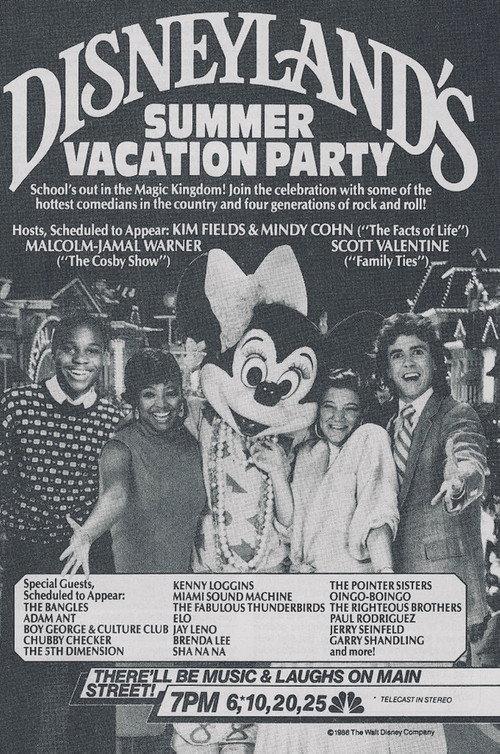 Disneyland's Summer Vacation Party 1986 official movie poster