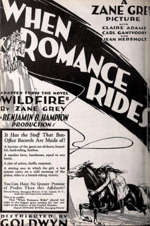 When Romance Rides 1922 official movie poster