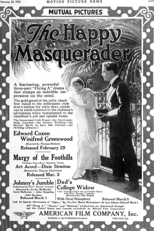 The Happy Masquerader 1916 official movie poster