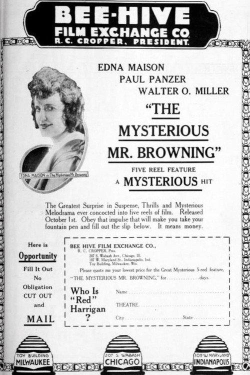 The Mysterious Mr. Browning 1918 official movie poster