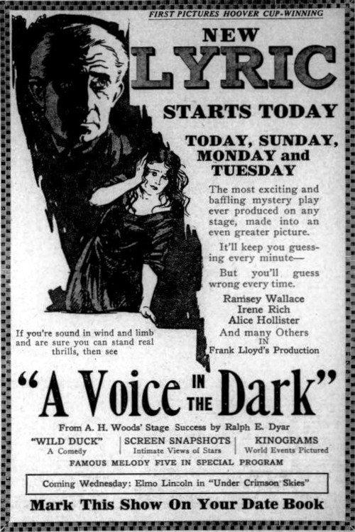 A Voice in the Dark 1921 official movie poster