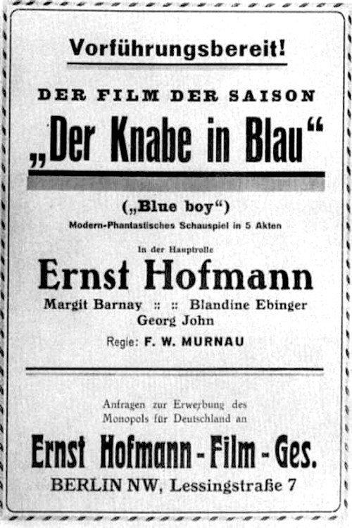 The Boy in Blue 1921 official movie poster