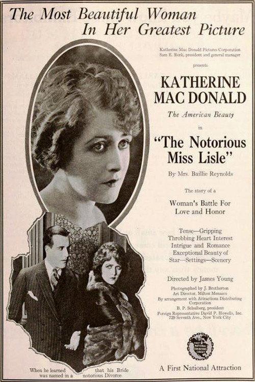 Notorious Miss Lisle 1920 official movie poster