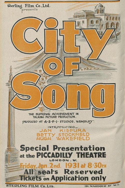 City of Song 1931 official movie poster