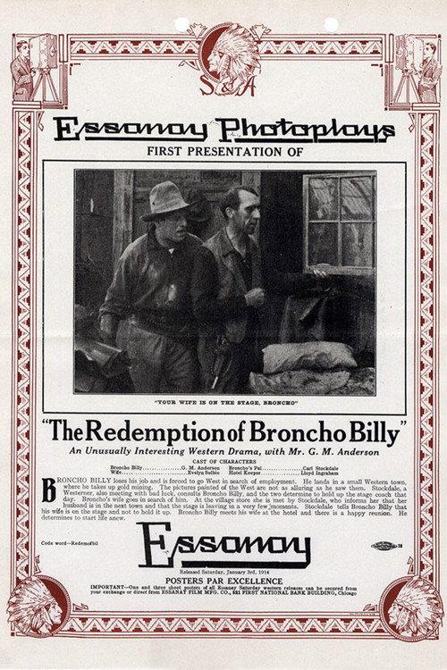 The Redemption of Broncho Billy 1914 official movie poster