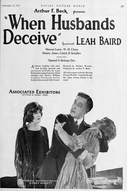 When Husbands Deceive 1922 official movie poster