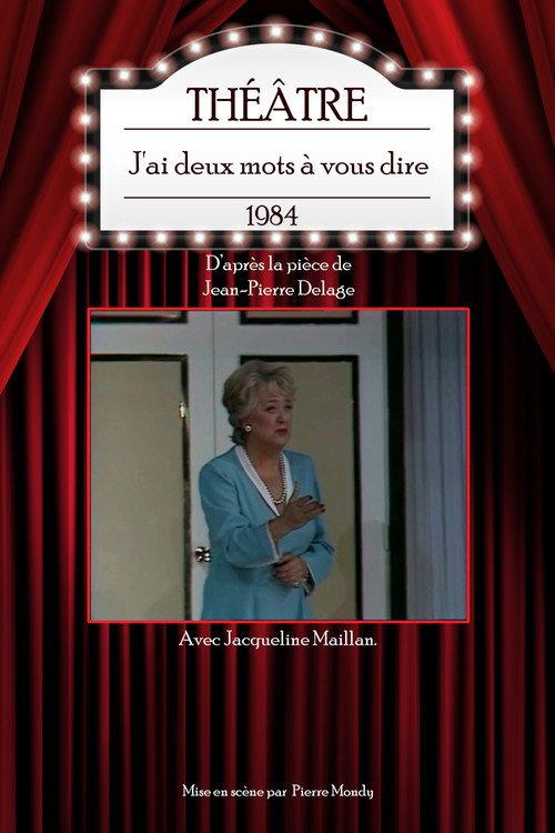 J'ai deux mots à vous dire 1984 official movie poster