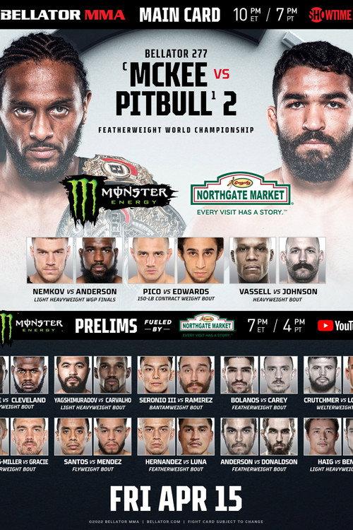 Bellator 277: McKee vs. Pitbull 2 2022 official movie poster