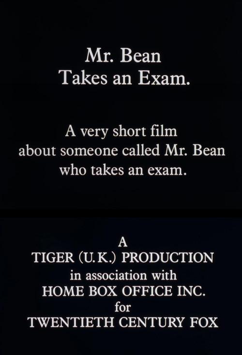 Mr. Bean Takes an Exam 1991 official movie poster