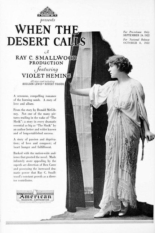 When the Desert Calls 1922 official movie poster