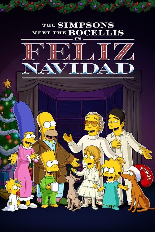 The Simpsons Meet the Bocellis in "Feliz Navidad" 2022 official movie poster