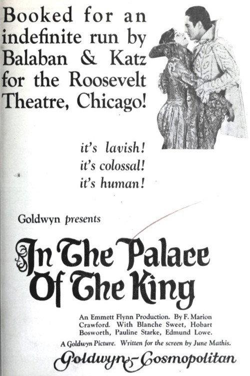 In the Palace of the King 1923 official movie poster