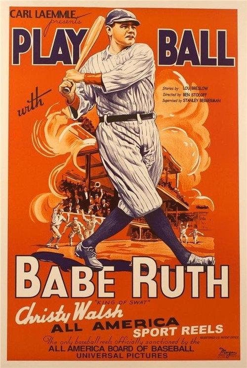 Play Ball with Babe Ruth 1920 official movie poster