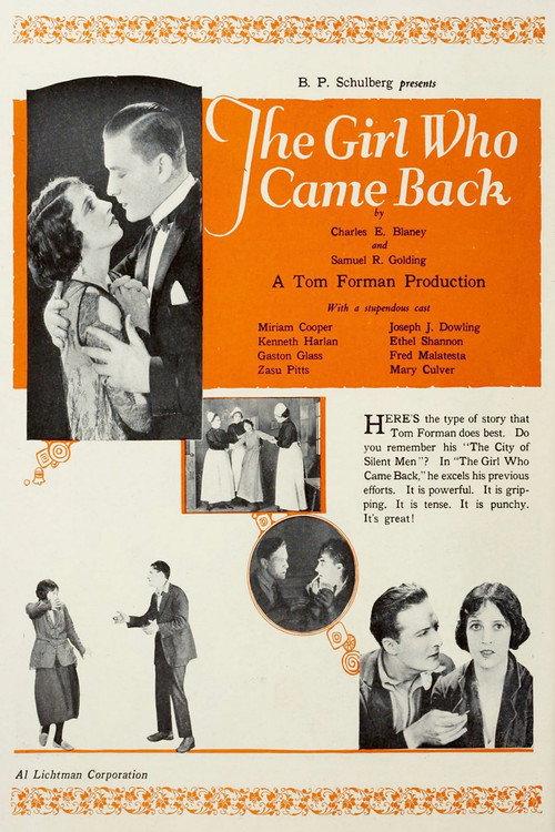 The Girl Who Came Back 1923 official movie poster