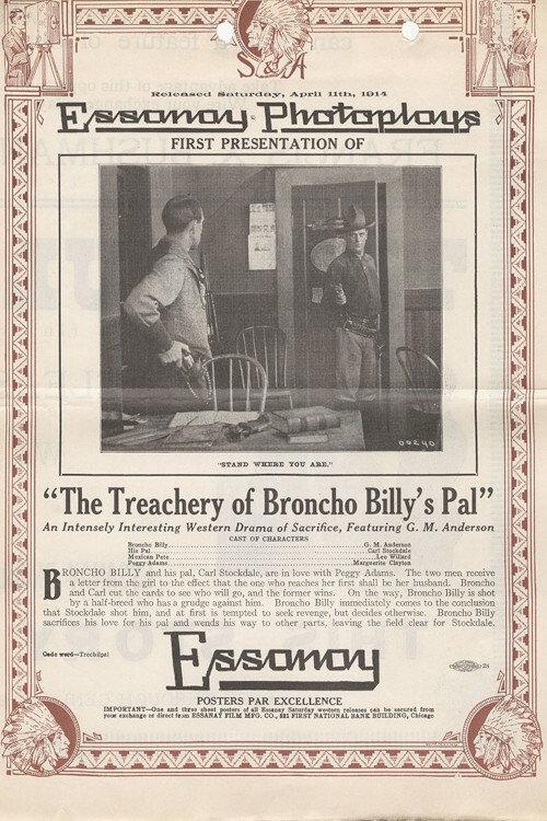 The Treachery of Broncho Billy's Pal 1914 official movie poster