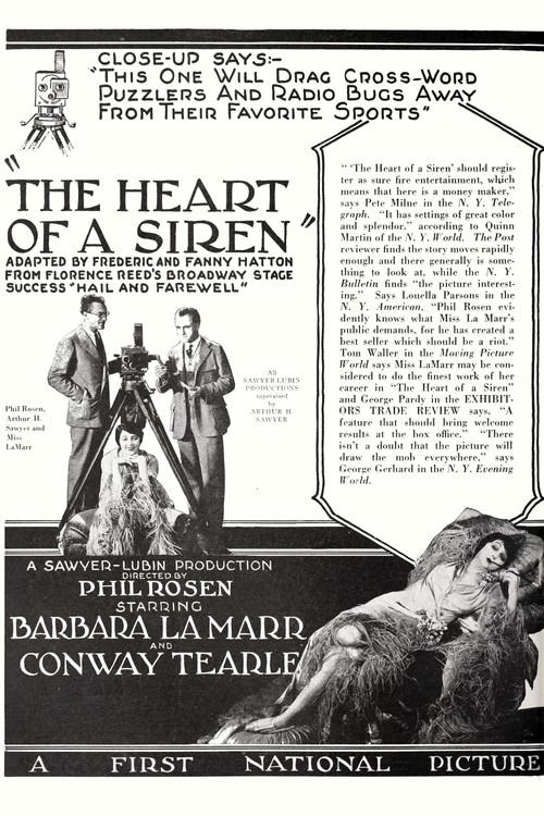 The Heart of a Siren 1925 official movie poster