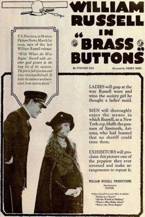 Brass Buttons 1919 official movie poster