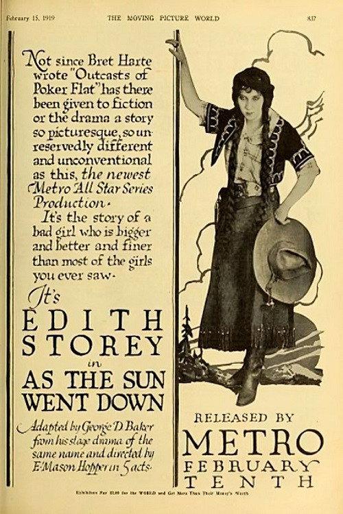 As the Sun Went Down 1919 official movie poster