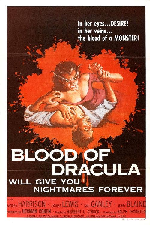 Blood of Dracula 1957 official movie poster