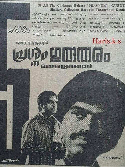 Prasnam Gurutharam 1983 official movie poster