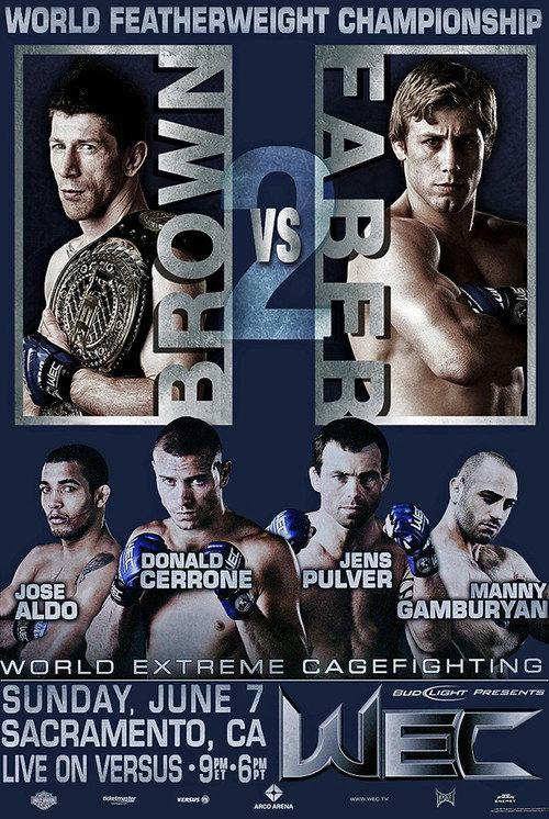 WEC 41: Brown vs. Faber 2 2009 official movie poster