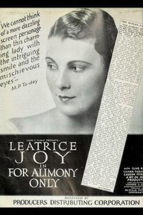 For Alimony Only 1926 official movie poster