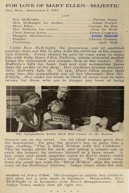 For Love of Mary Ellen 1915 official movie poster