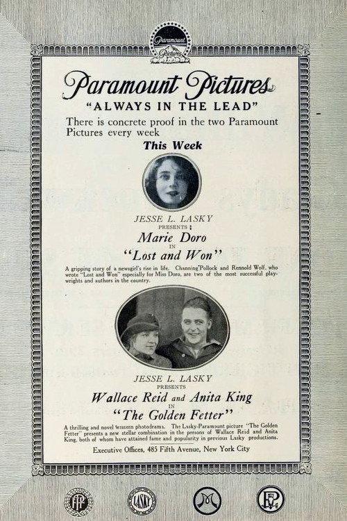 The Golden Fetter 1917 official movie poster