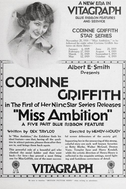 Miss Ambition 1918 official movie poster