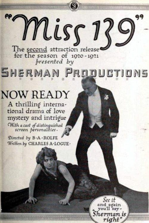 Miss 139 1921 official movie poster