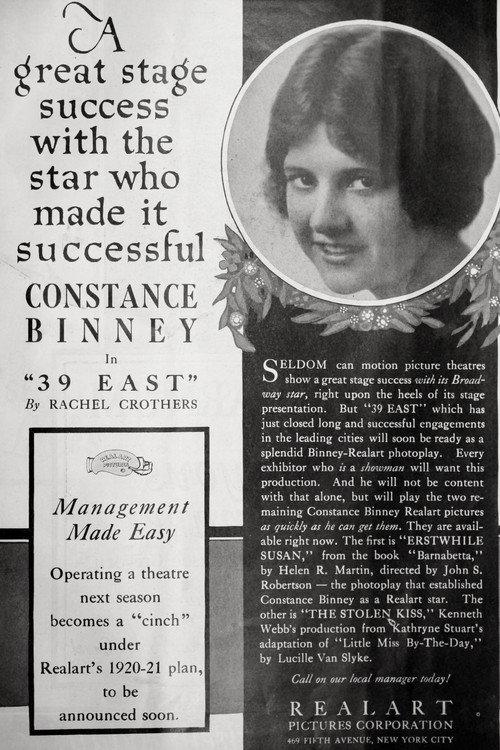 39 East 1920 official movie poster