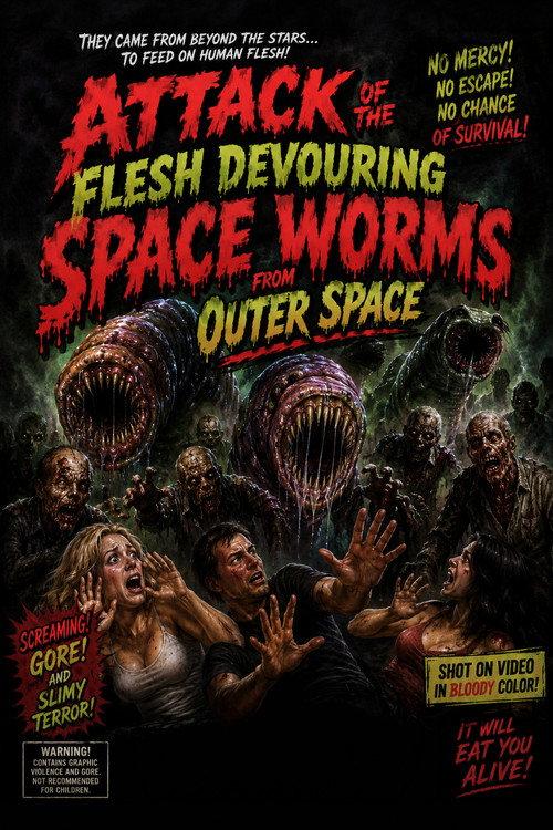 Attack of the Flesh Devouring Space Worms from Space 1998 official movie poster