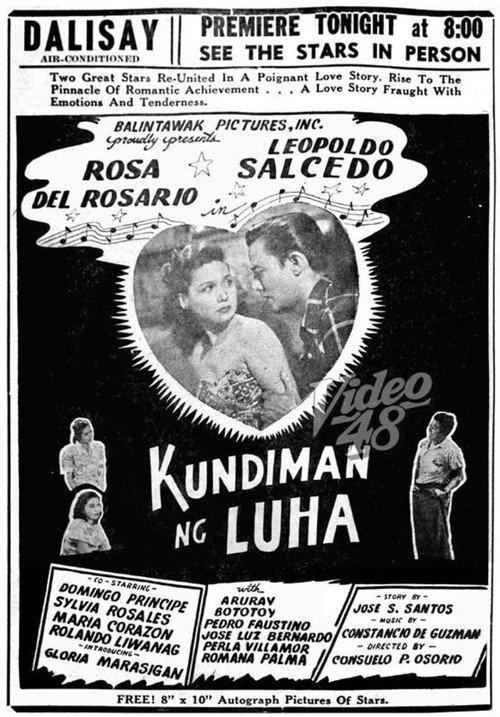 Kundiman Ng Luha 1950 official movie poster