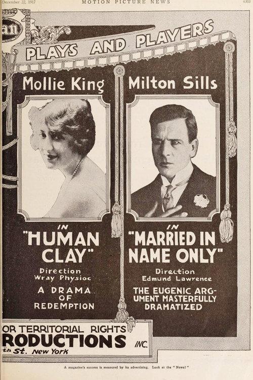Human Clay 1918 official movie poster