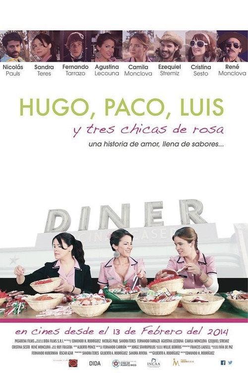 Hugo, Paco, Luis y tres chicas de rosa 2014 official movie poster