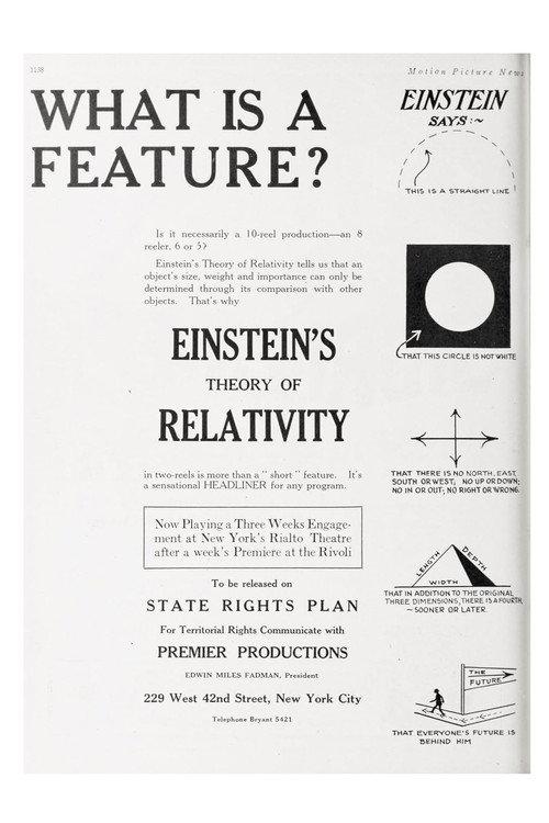 The Einstein Theory of Relativity 1923 official movie poster