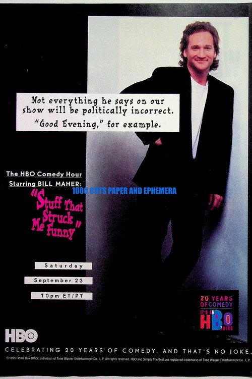 Bill Maher: Stuff That Struck Me Funny 1995 official movie poster